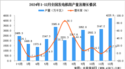 2024年12月全国发电机组产量数据统计分析