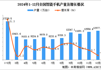 2024年12月全国智能手机产量数据统计分析