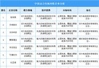 2025年中國動力電池回收企業(yè)潛力分析（圖）