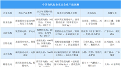 2025年中國(guó)電機(jī)行業(yè)重點(diǎn)企業(yè)產(chǎn)能預(yù)測(cè)（圖）