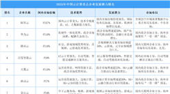 2025年中国云计算企业发展潜力排名（图）