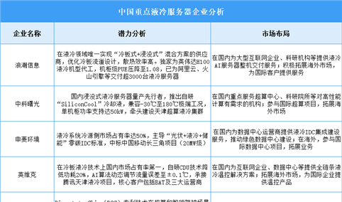 2025年中国液冷服务器企业潜力分析（图）