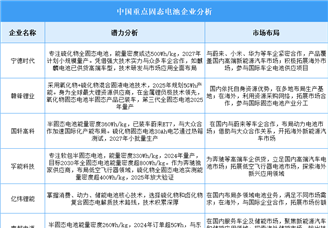 2025年中国固态电池企业潜力分析（图）