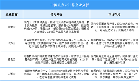 2025年中国云计算企业潜力分析（图）