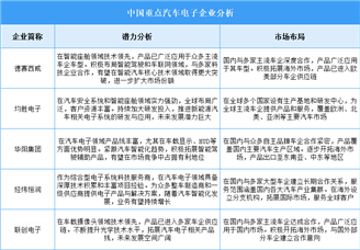 2025年中国汽车电子企业潜力分析（图）