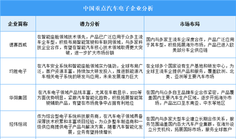 2025年中国汽车电子企业潜力分析（图）