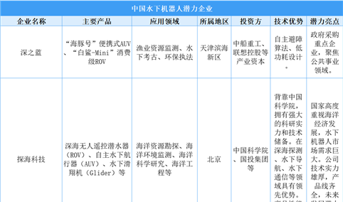 2025年中国水下机器人企业发展潜力分析（图）