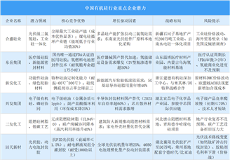 2025年中國有機硅行業(yè)重點企業(yè)潛力分析（圖）