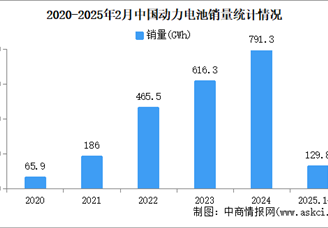 2025年2月中国动力电池产销情况：销量同比增长98.8%（图）