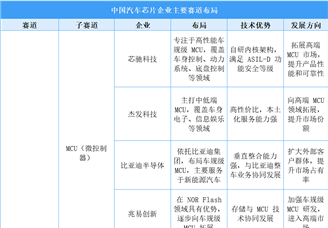 2024年中国汽车芯片企业主要赛道布局分析（图）