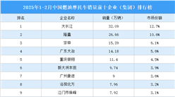 2025年1-2月中國燃油摩托車銷量前十企業(yè)（集團(tuán)）排行榜（附榜單）