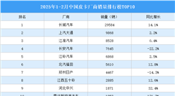 2025年1-2月中国皮卡厂商销量排行榜TOP10（附榜单）