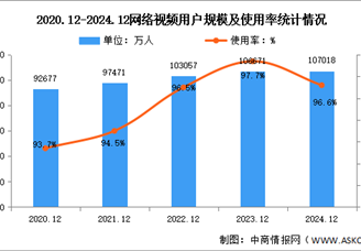 2024年我国网络视频用户规模达10.70亿人 占网民整体96.6%（图）