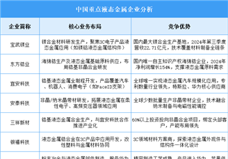 2025年中國液態(tài)金屬重點(diǎn)企業(yè)業(yè)務(wù)布局分析（圖）
