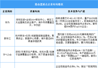 2025年中國路由器重點企業(yè)業(yè)務(wù)布局分析（圖）