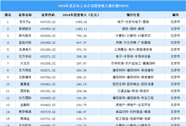 2024年中國(guó)北京市上市公司營(yíng)業(yè)收入排行榜（附榜單）