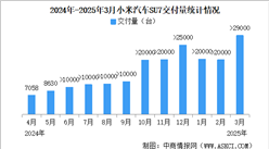 2025年3月小米汽車交付量情況：連續(xù)6個月交付量超2萬（圖）