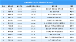 2024年中国湖北省上市公司营业收入排行榜（附榜单）