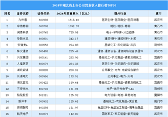 2024年中国湖北省上市公司营业收入排行榜（附榜单）