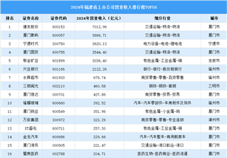 2024年中國(guó)福建省上市公司營(yíng)業(yè)收入排行榜（附榜單）