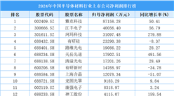 2024年中國(guó)半導(dǎo)體材料行業(yè)上市公司凈利潤(rùn)排行榜（附榜單）