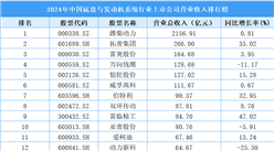 2024年中國底盤與發(fā)動機系統(tǒng)行業(yè)上市公司營業(yè)收入排行榜（附榜單）