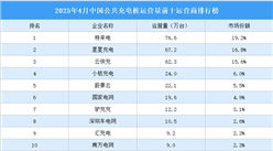 2025年4月中國公共充電樁運(yùn)營量前十運(yùn)營商排行榜（附榜單）