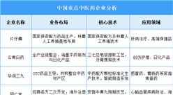 2025年中国中医药重点企业业务布局预测分析（图）