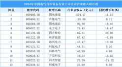 2024年中国电气自控设备行业上市公司营业收入排行榜（附榜单）