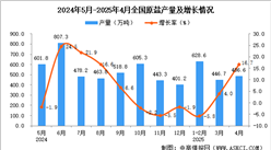 2025年4月全国原盐产量数据统计分析