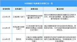 2025年中國鈉離子電池行業(yè)最新政策匯總一覽（表）