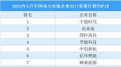 2025年5月中國動力電池企業(yè)出口量排行榜TOP10（附榜單）
