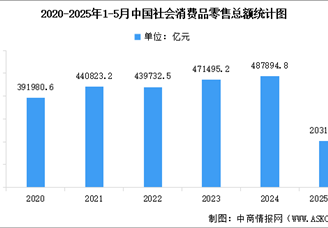 2025年1-5月全國社會消費品零售額及網(wǎng)上零售額統(tǒng)計分析（圖）