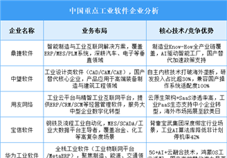 2025年中國工業(yè)軟件重點(diǎn)企業(yè)業(yè)務(wù)布局預(yù)測(cè)分析（圖）