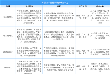 2025年中國顯示面板產(chǎn)業(yè)區(qū)域競爭力分析（圖）