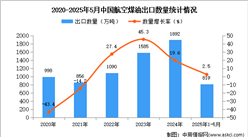 2025年1-5月中國航空煤油出口數(shù)據(jù)統(tǒng)計分析：出口量同比增長2.5%