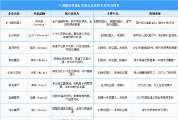 2025年中国清洁电器行业重点企业综合竞争力排名（图）