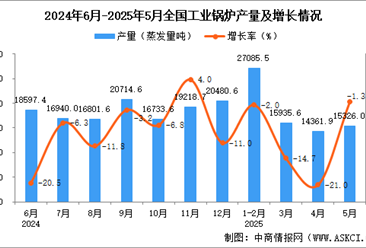 2025年5月全国工业锅炉产量数据统计分析