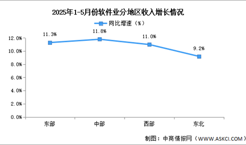 2025年1-5月中国软件业分地区运行情况分析（图）
