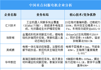 2025年中國伺服電機重點企業(yè)業(yè)務(wù)布局預(yù)測分析（圖）