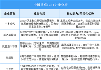 2025年中國IGBT重點企業(yè)業(yè)務布局預測分析（圖）