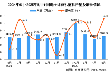 2025年5月全国电子计算机整机产量数据统计分析