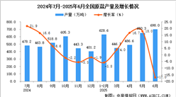 2025年6月全國(guó)原鹽產(chǎn)量數(shù)據(jù)統(tǒng)計(jì)分析