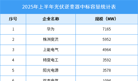 2025年中国光伏逆变器出货量及企业中标容量预测分析（图）