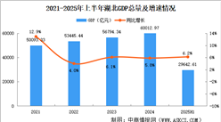 2025年上半年湖北經(jīng)濟運行情況分析：GDP同比增長6.2%（圖）