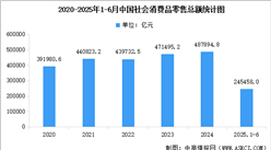 2025年1-6月全國社會消費(fèi)品零售額及網(wǎng)上零售額統(tǒng)計(jì)分析（圖）