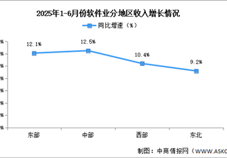 2025年1-6月中国软件业分地区运行情况分析（图）