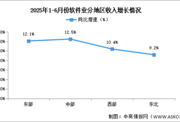 2025年1-6月中国软件业分地区运行情况分析（图）
