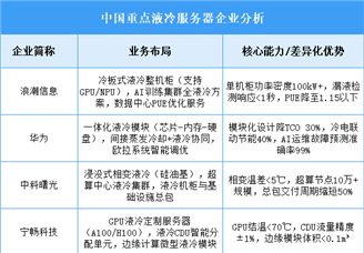 2025年中國(guó)液冷服務(wù)器重點(diǎn)企業(yè)業(yè)務(wù)布局預(yù)測(cè)分析（圖）