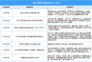 2025年中国大数据产业最新政策汇总一览（表）